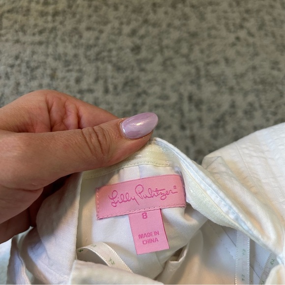 Lilly Pulitzer Resort White Lucky Seersucker Franco Strapless Mini Dress Size 8 - Picture 6 of 9